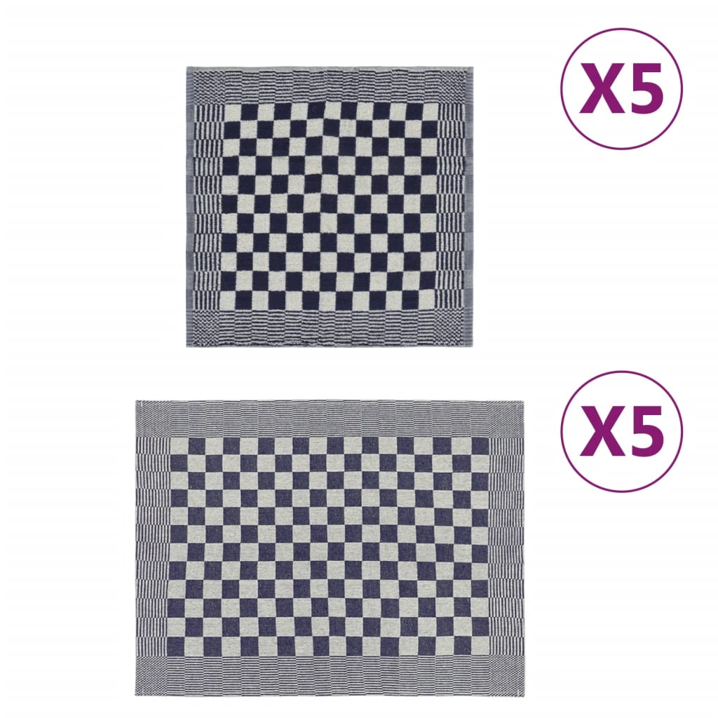 10-tlg. Handtuch-Set Schwarz und Grau Baumwolle