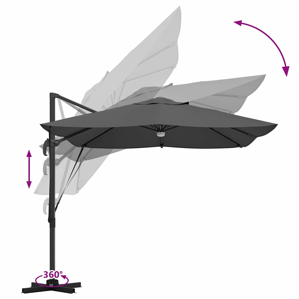 Sonnenschirm Sand 351 x 250 x 253 cm Polyester und Aluminium