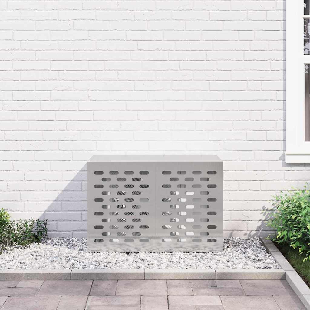 Klimaanlagenabdeckung Schwarz 90 x 40 x 60 cm Stahl