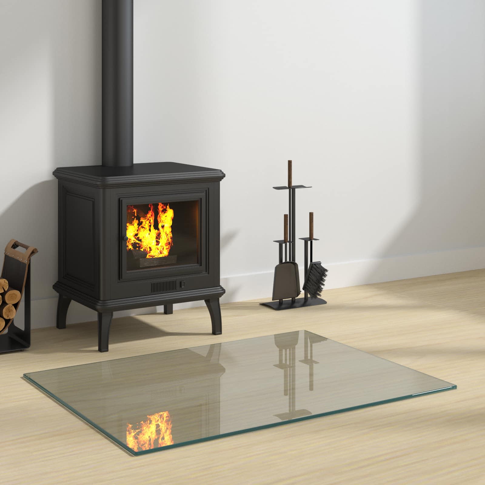 Feuerstelle Glasplatte Transparent 80 x 50 cm Glas