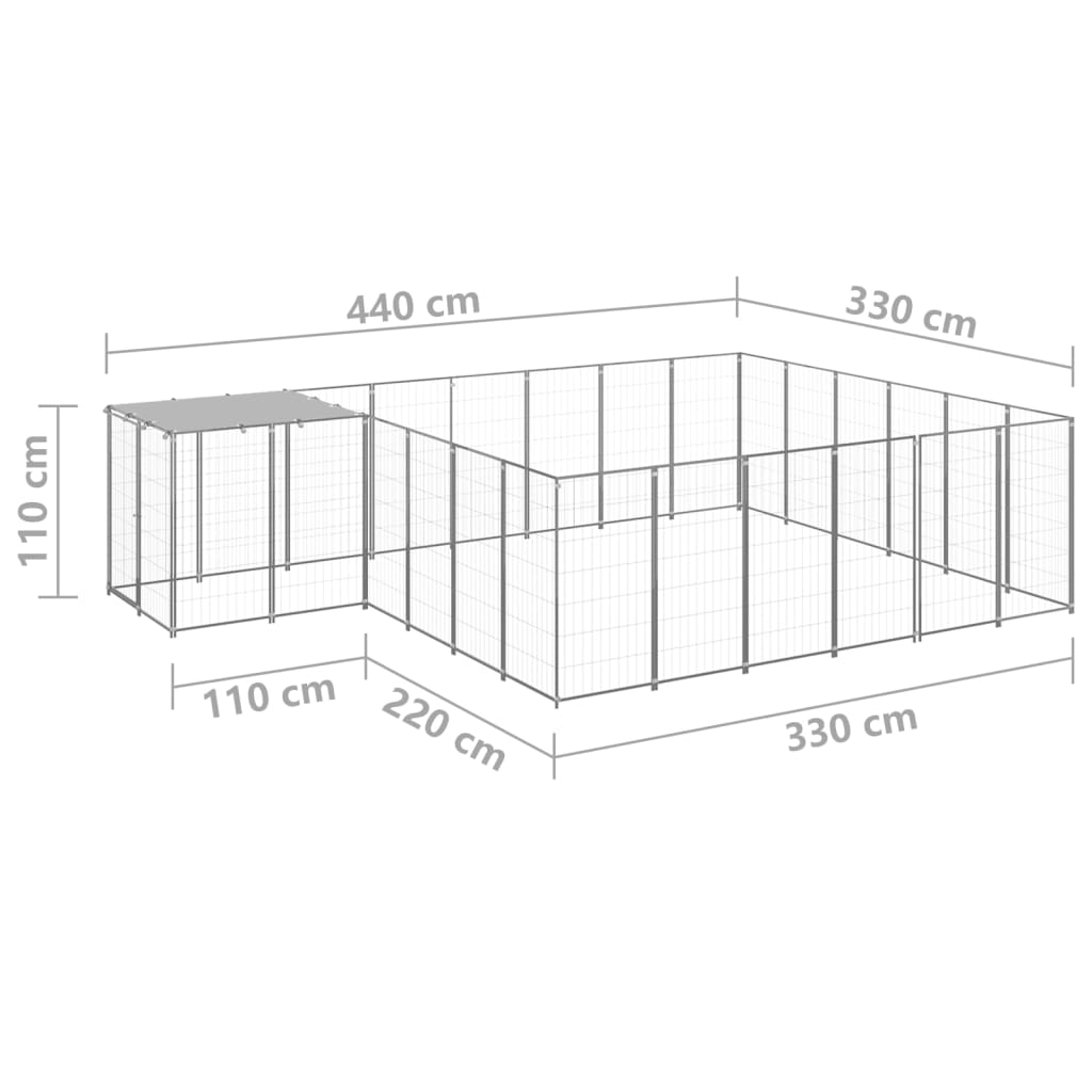 Hundezwinger Schwarz 4,84 m² Stahl