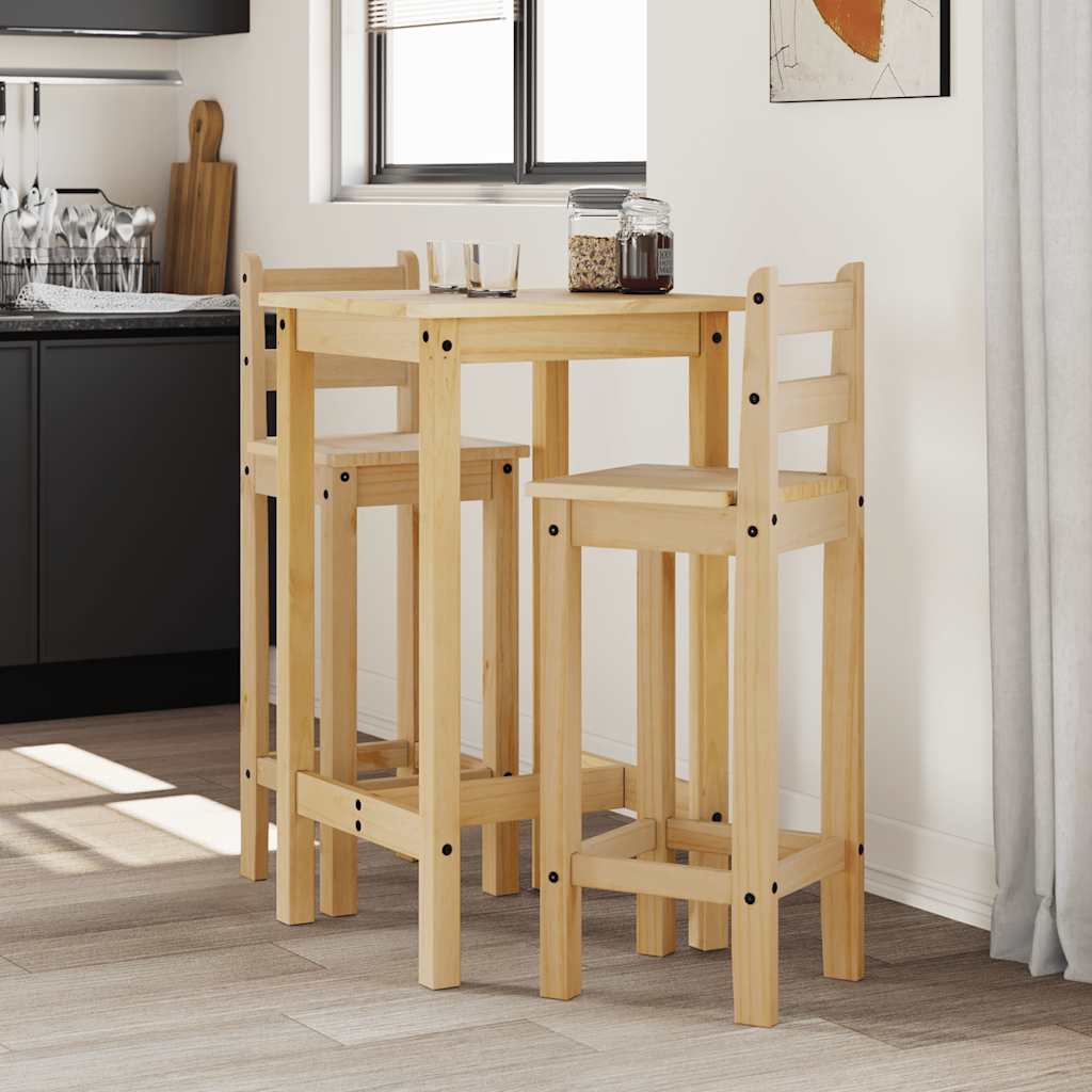 5-tlg. Bar-Set Massivholz Kiefer