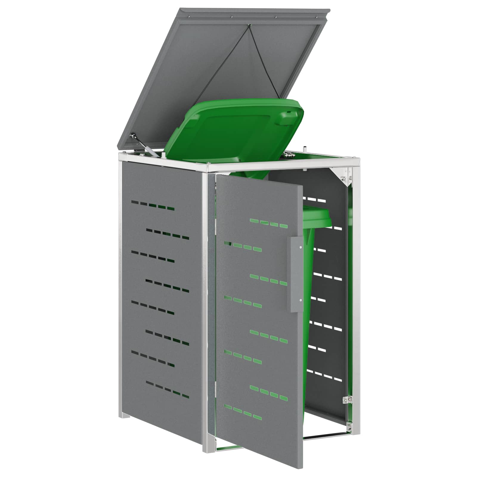 Mülltonnenbox for 2 Bins 240L Edelstahl Schwarz