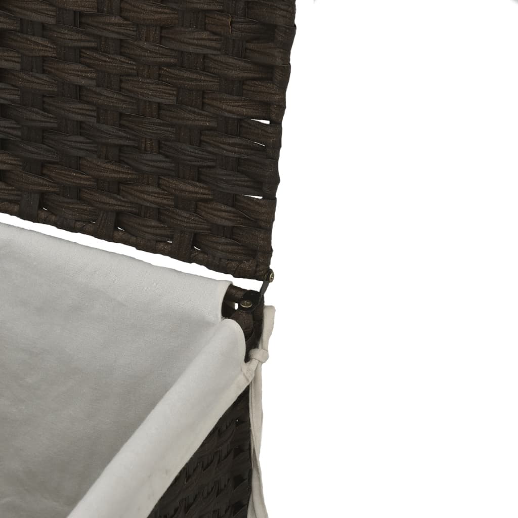 Wäschekorb mit Deckel 46x33x60 cm Poly Rattan