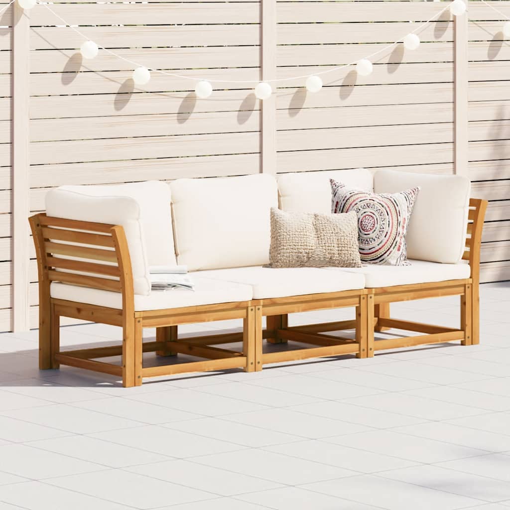 4-tlg. Garten-Lounge-Set mit Kissen Massivholz Akazie