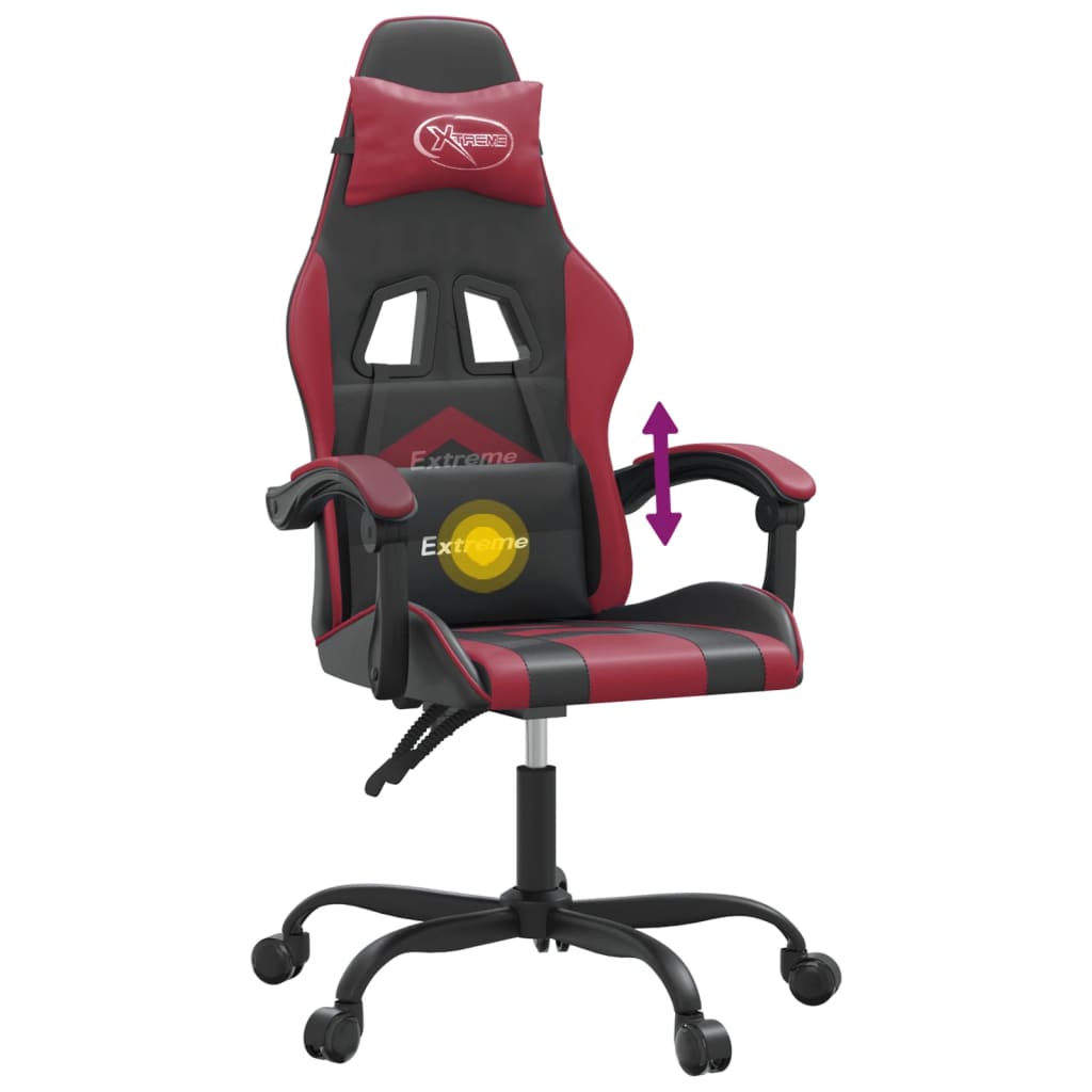 Gaming-Stuhl Drehbar Schwarz und Rot Kunstleder