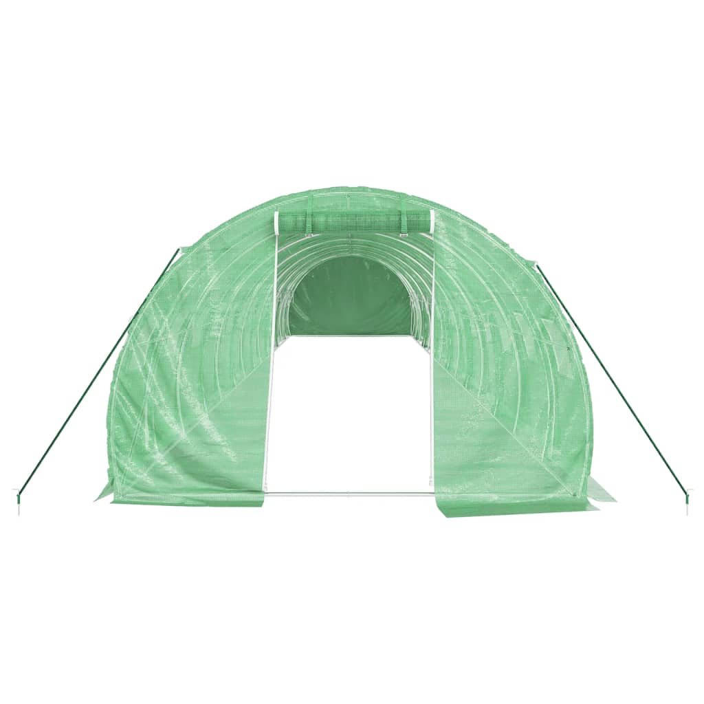 Gewächshaus mit Stahlrahmen Grün 48 m² 16x3x2 m