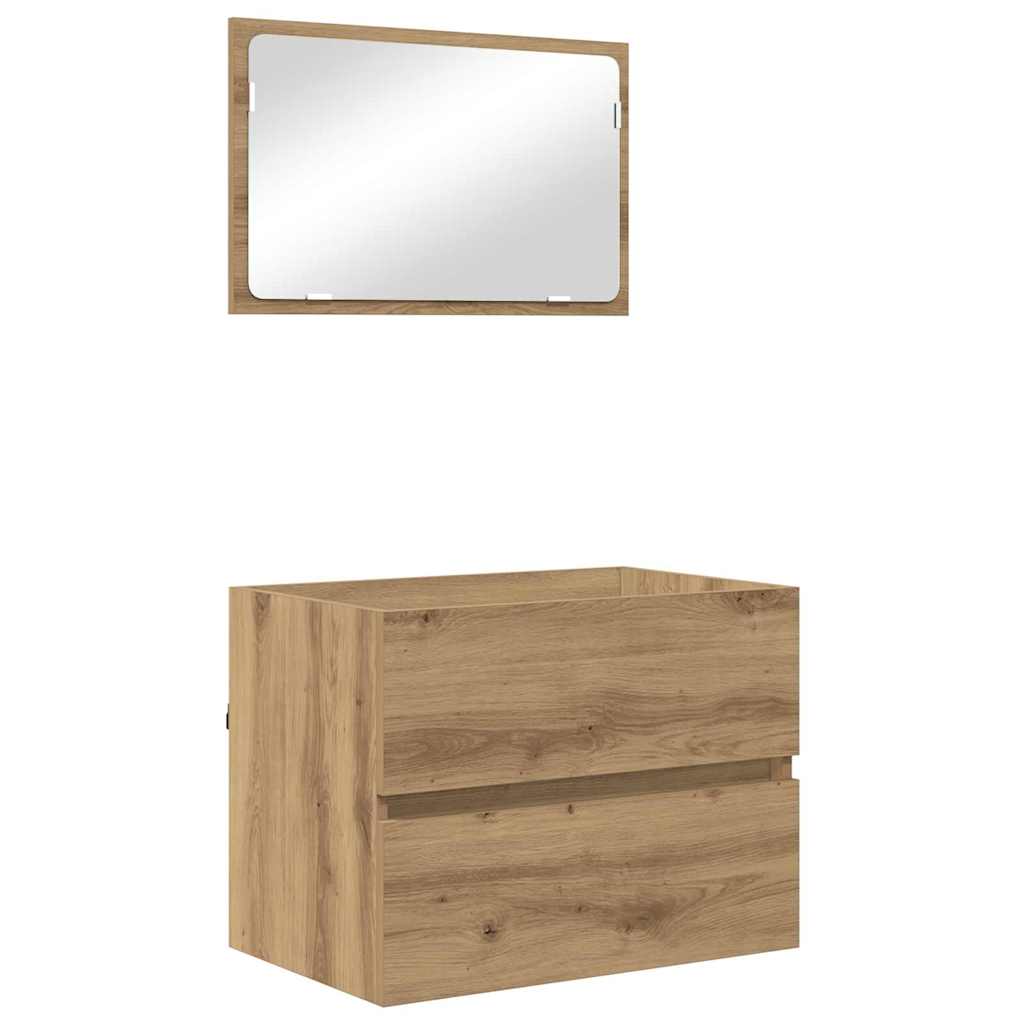 2-tlg. Badmöbel-Set Weiß Holzwerkstoff