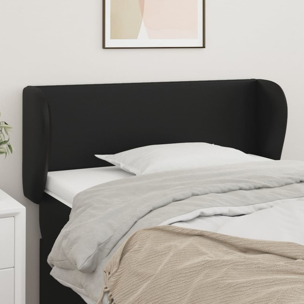 Kopfteil mit Ohren Creme 83x23x78/88 cm Kunstleder