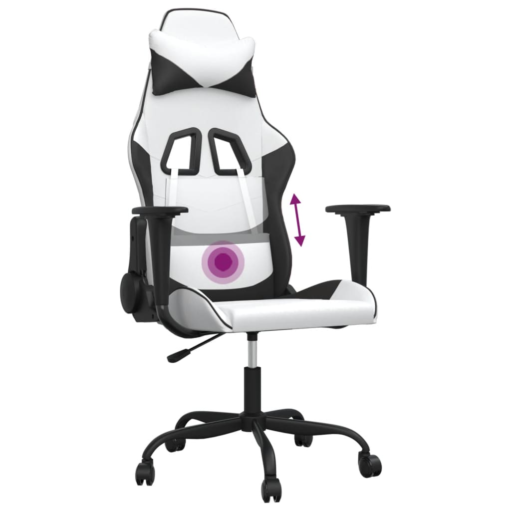 Gaming-Stuhl mit Massagefunktion Schwarz und Rot Kunstleder