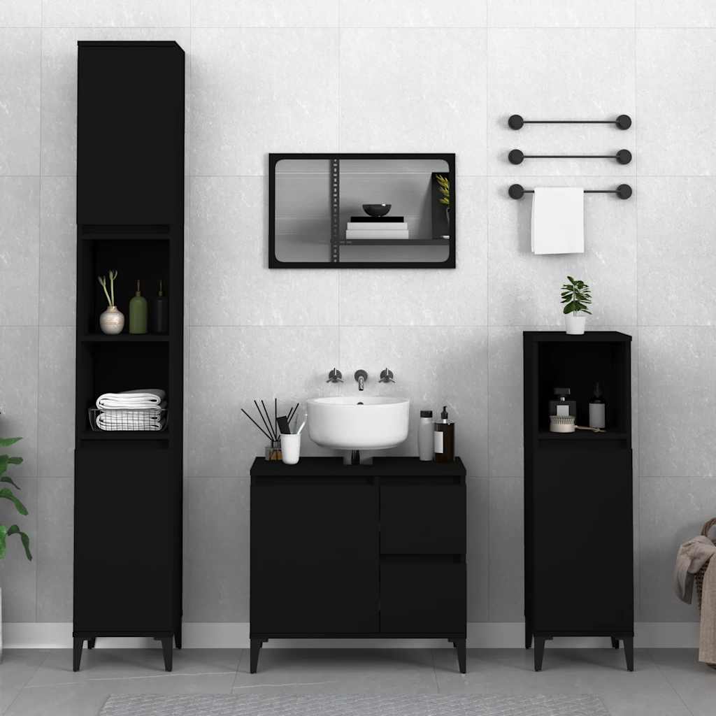 Badschrank Weiß 65x33x60 cm Holzwerkstoff