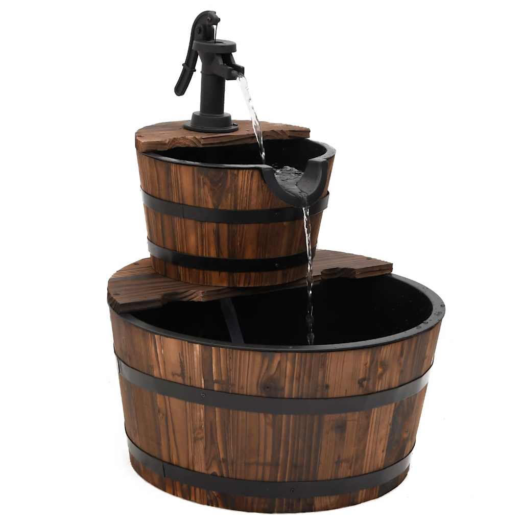 Gartenbrunnen mit Pumpe 60x60x94 cm Massivholz Tanne
