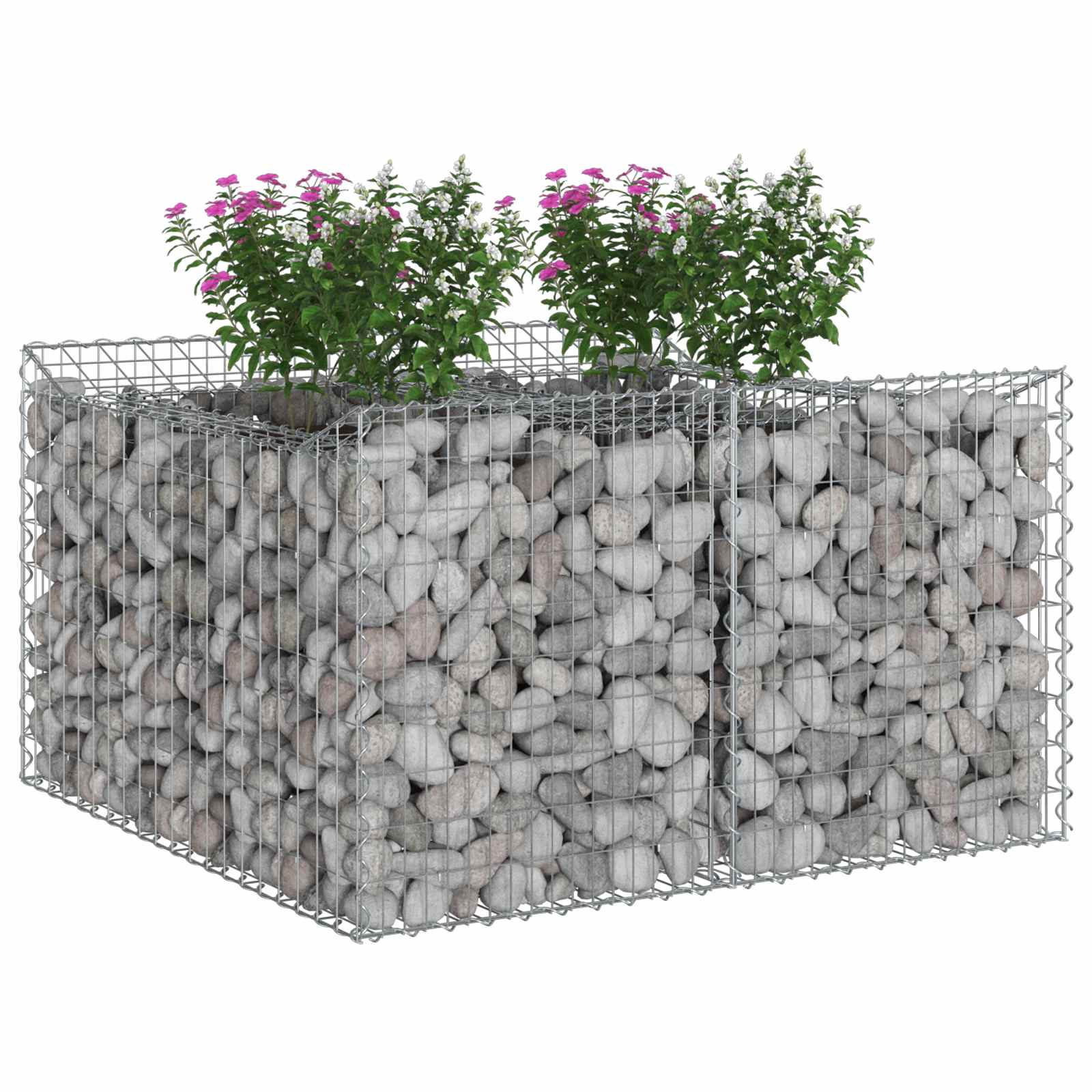Gabionen-Hochbeet 2 pcs Silber