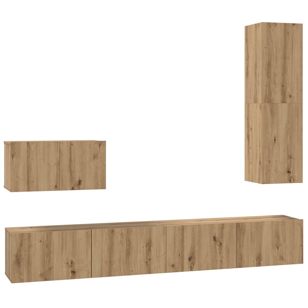 4-tlg. TV-Schrank-Set Sonoma-Eiche Holzwerkstoff