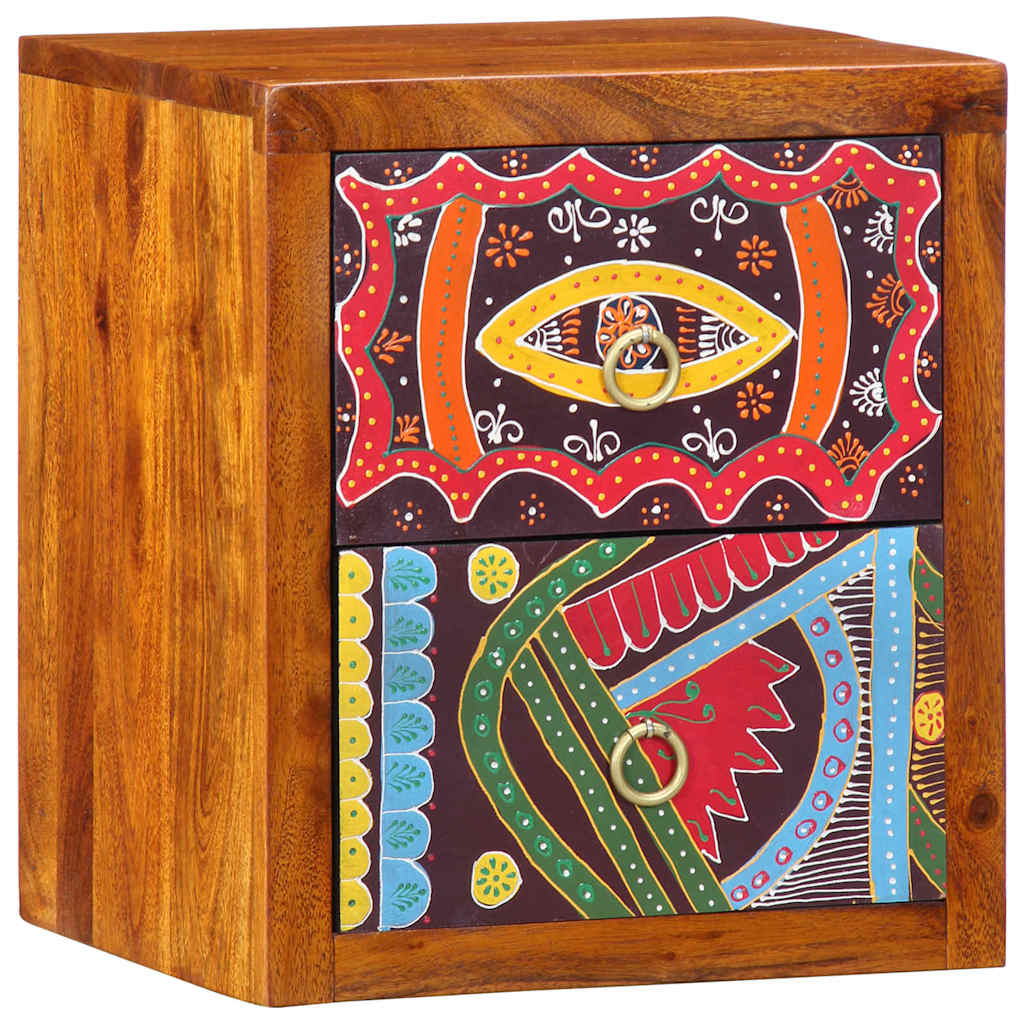 Nachttisch Braun 35 x 30 x 40 cm Massivholz Akazie