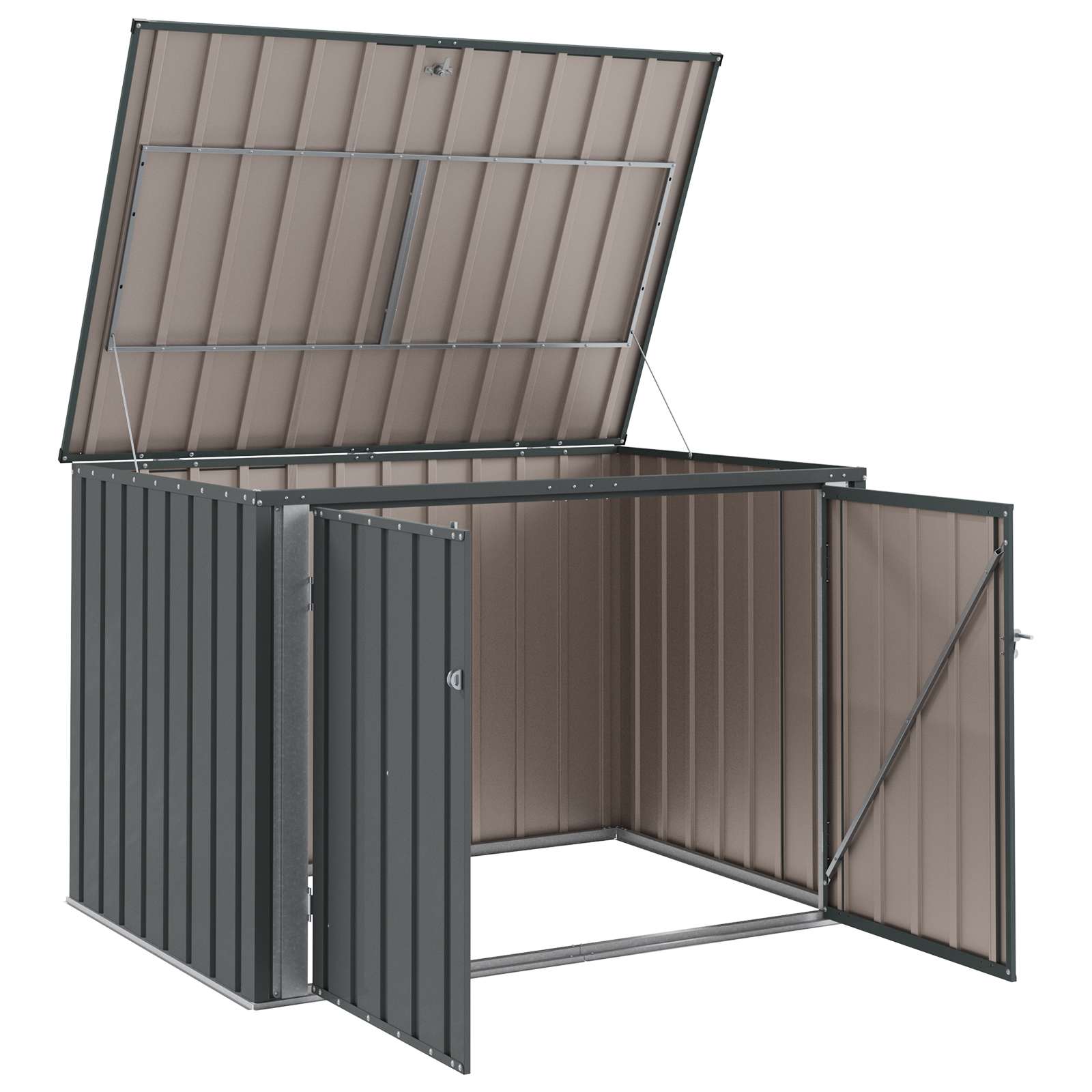 Gartenlagerbox Schwarz 101,5 x 57 x 100,5 cm Stahl