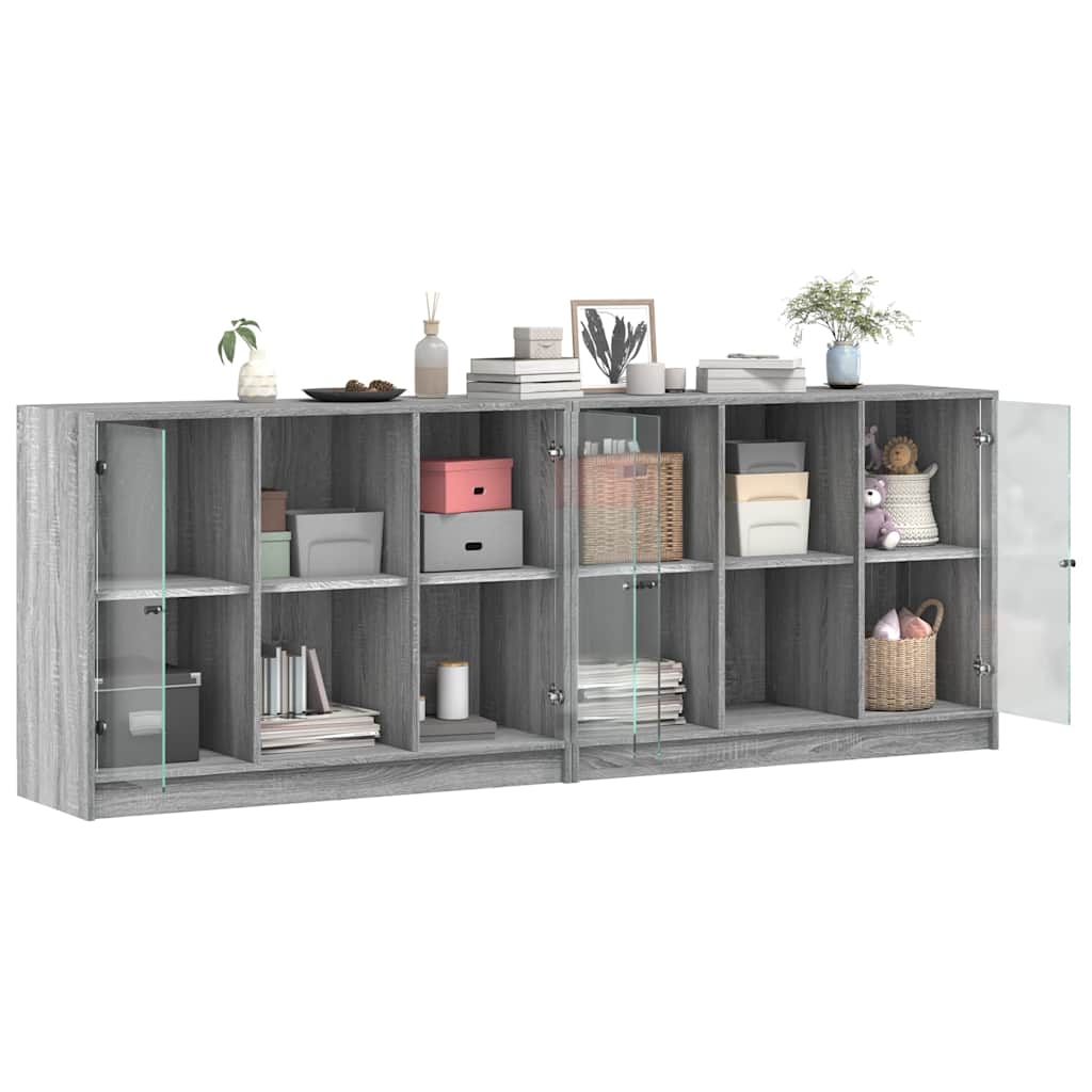 Bücherschrank mit Türen Weiß 204x37x75 cm Holzwerkstoff