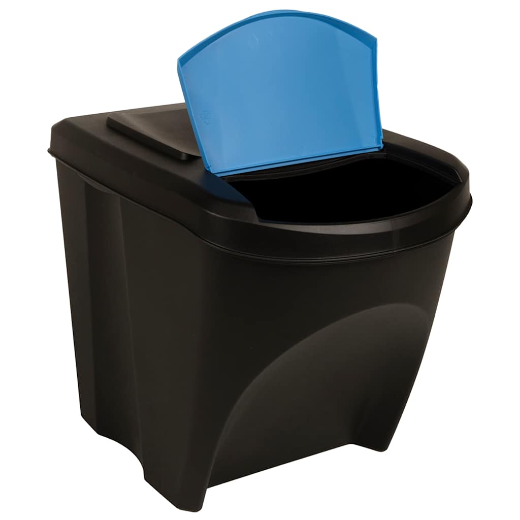 Stapelbare Mülleimer 3 Stk. Grau 75 L Polypropylen