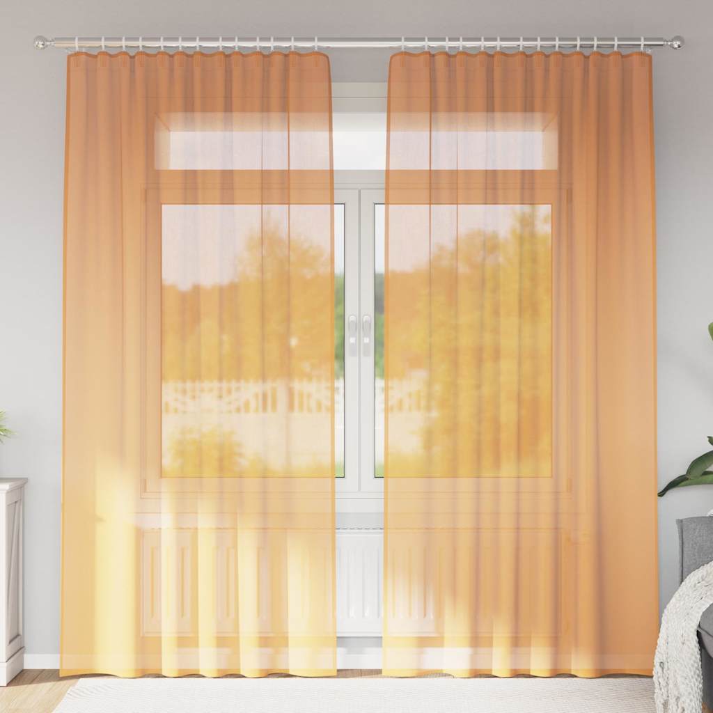 Voile Vorhänge mit Ösen 2 Stk. Apfelgrün 140x140 cm