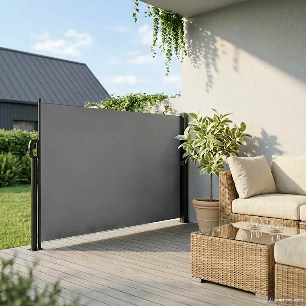 Seitenmarkise Ausziehbar Schwarz 100x300 cm