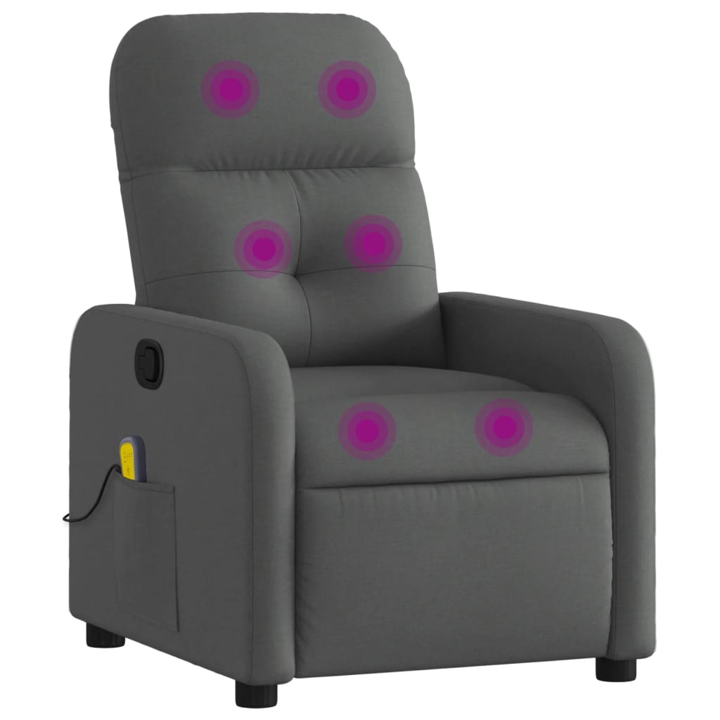 Massage-Relaxsessel, hellgrauer Stoff