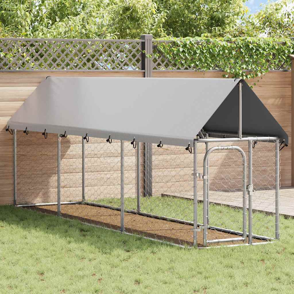 Outdoor-Hundezwinger mit Dach 400x200x150 cm
