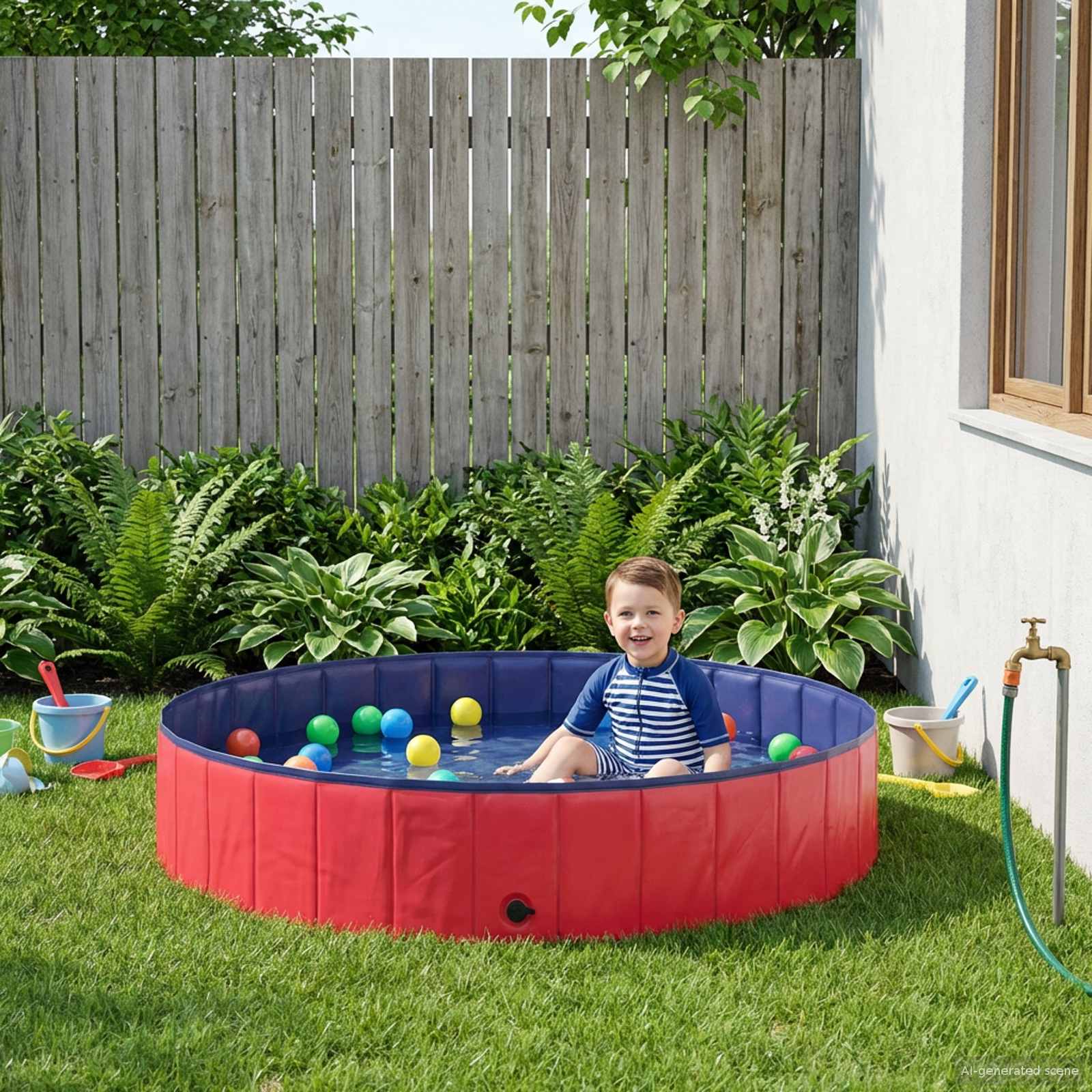 Kinder Schwimmbecken Rot Ø 80 x 20 cm