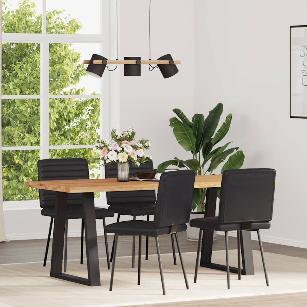Esszimmerstühle 2 Stk. Schwarz Kunstleder