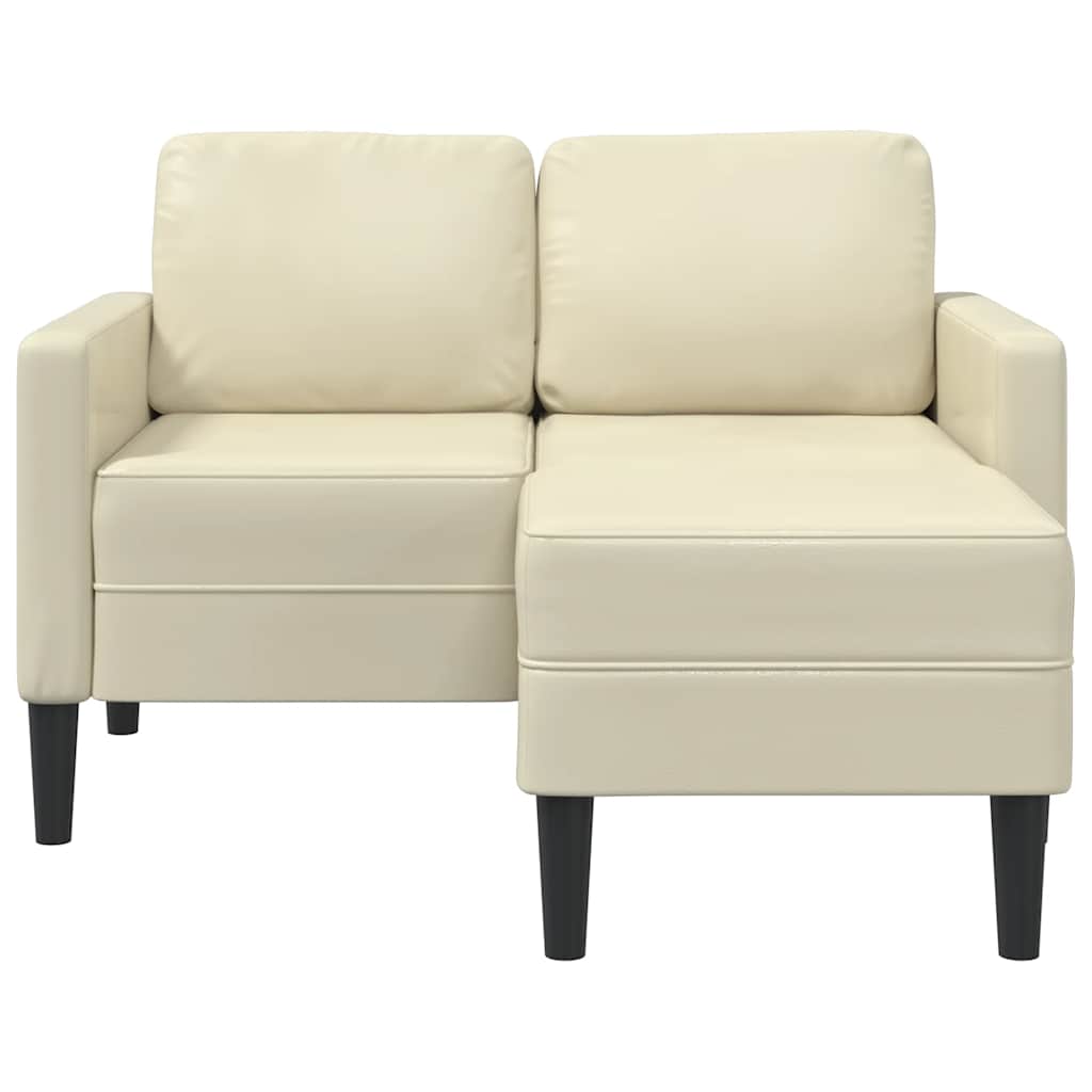 2-Sitzer-Sofa mit Chaiselongue L-förmig Schwarz 125 cm Kunstleder