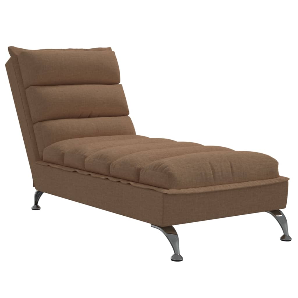 Chaiselongue mit Kissen Hellgrau Stoff