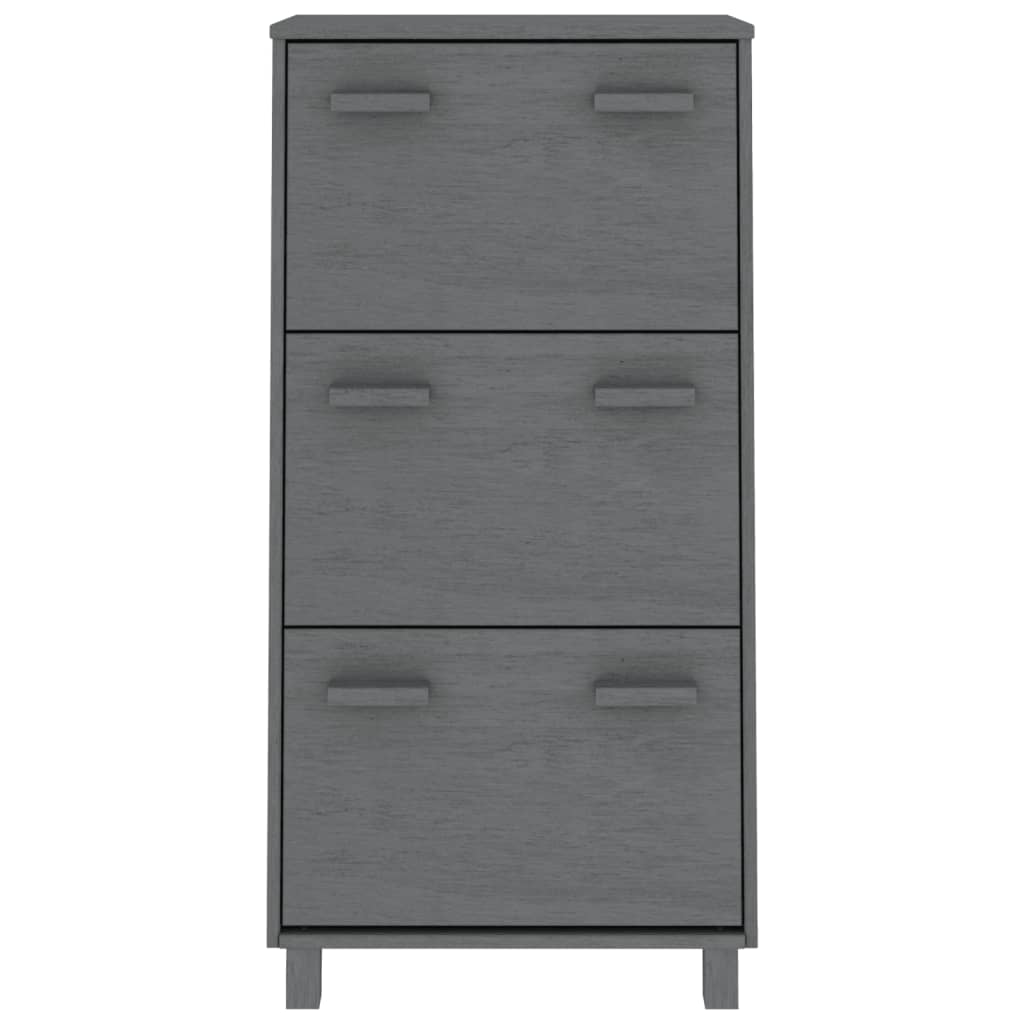 Schuhschrank HAMAR Honigbraun 59,5x35x117 cm Massivholz Kiefer