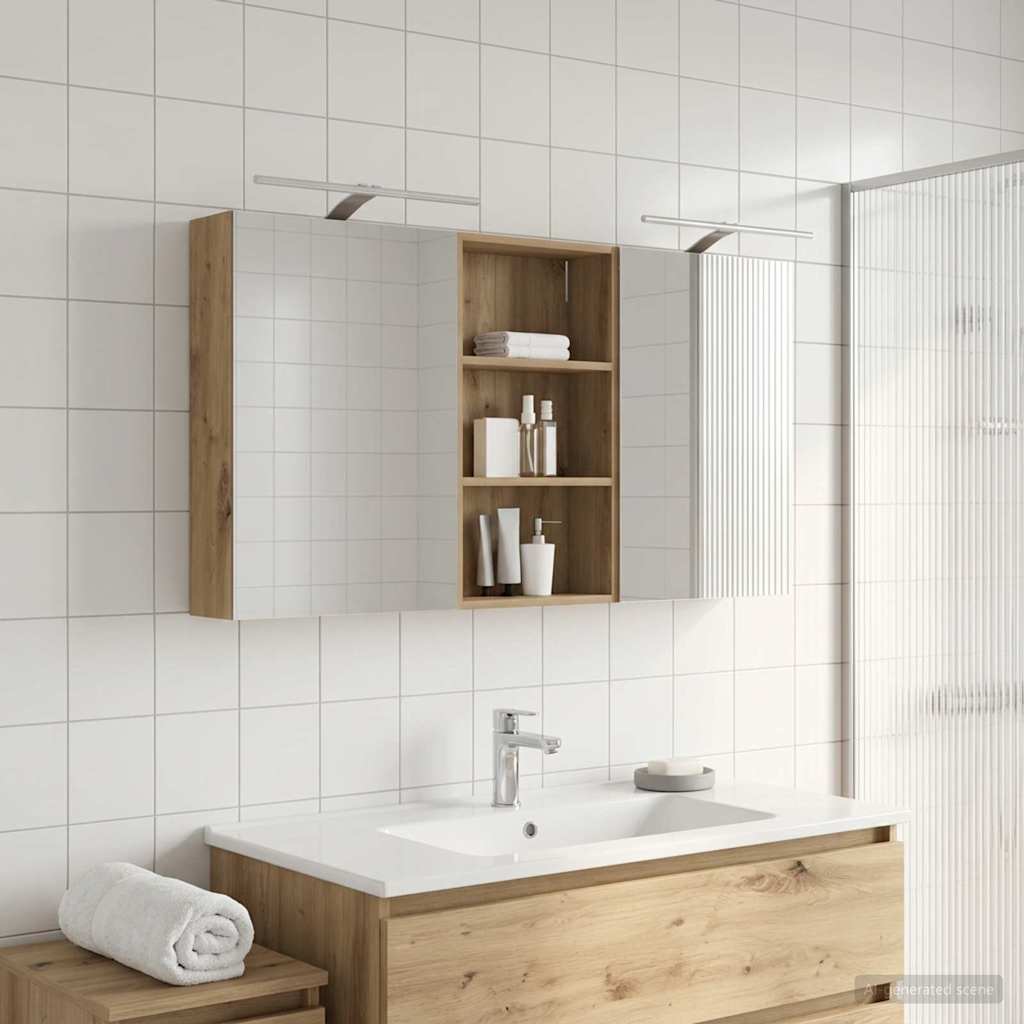 Badezimmerschrank-Set 3 pcs 80 x 10,5 x 50 cm Holzwerkstoff