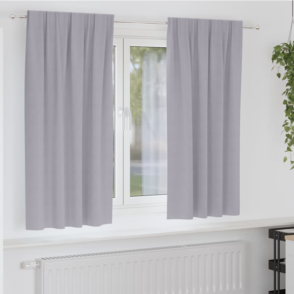 Verdunkelungs-Vorhänge mit Ringen 2 pcs Beige 140 x 140 cm