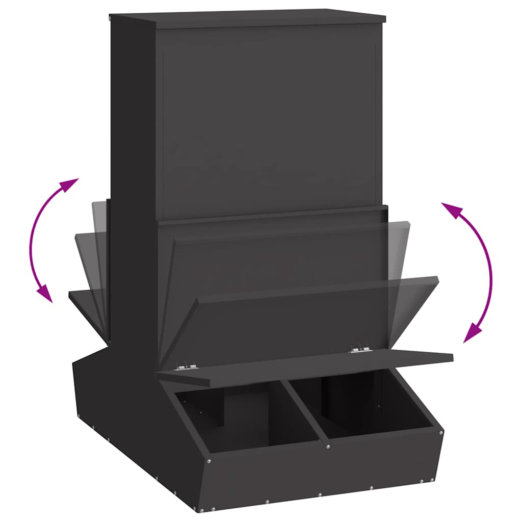 Schweinfutterspender Schwarz 55 x 38 x 76 cm