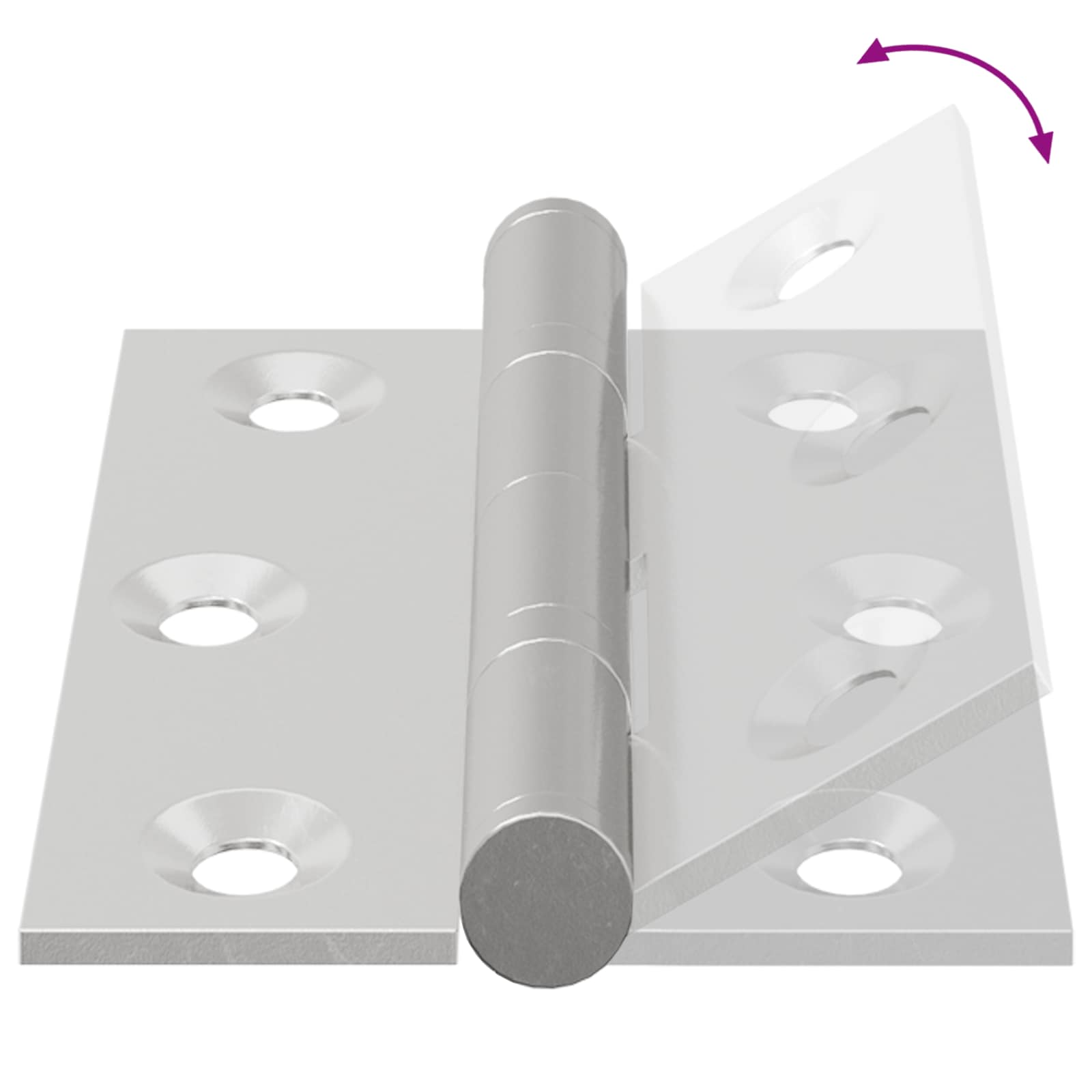 Scharnier 2 pcs Silber 50 x 38 x 1,3 mm Stahl