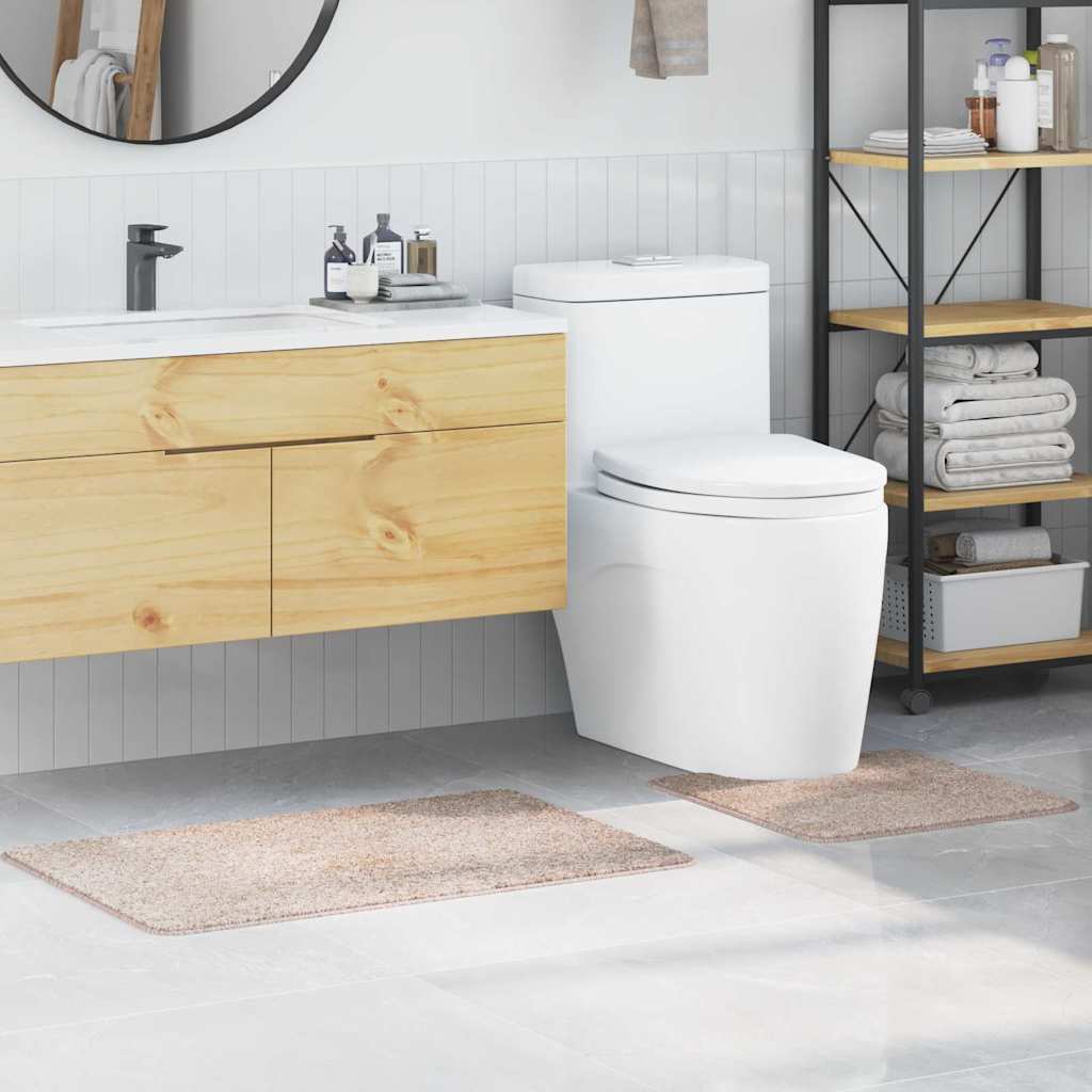 Anti-Rutsch Badematten-Set 2 pcs Dunkelgrau PP