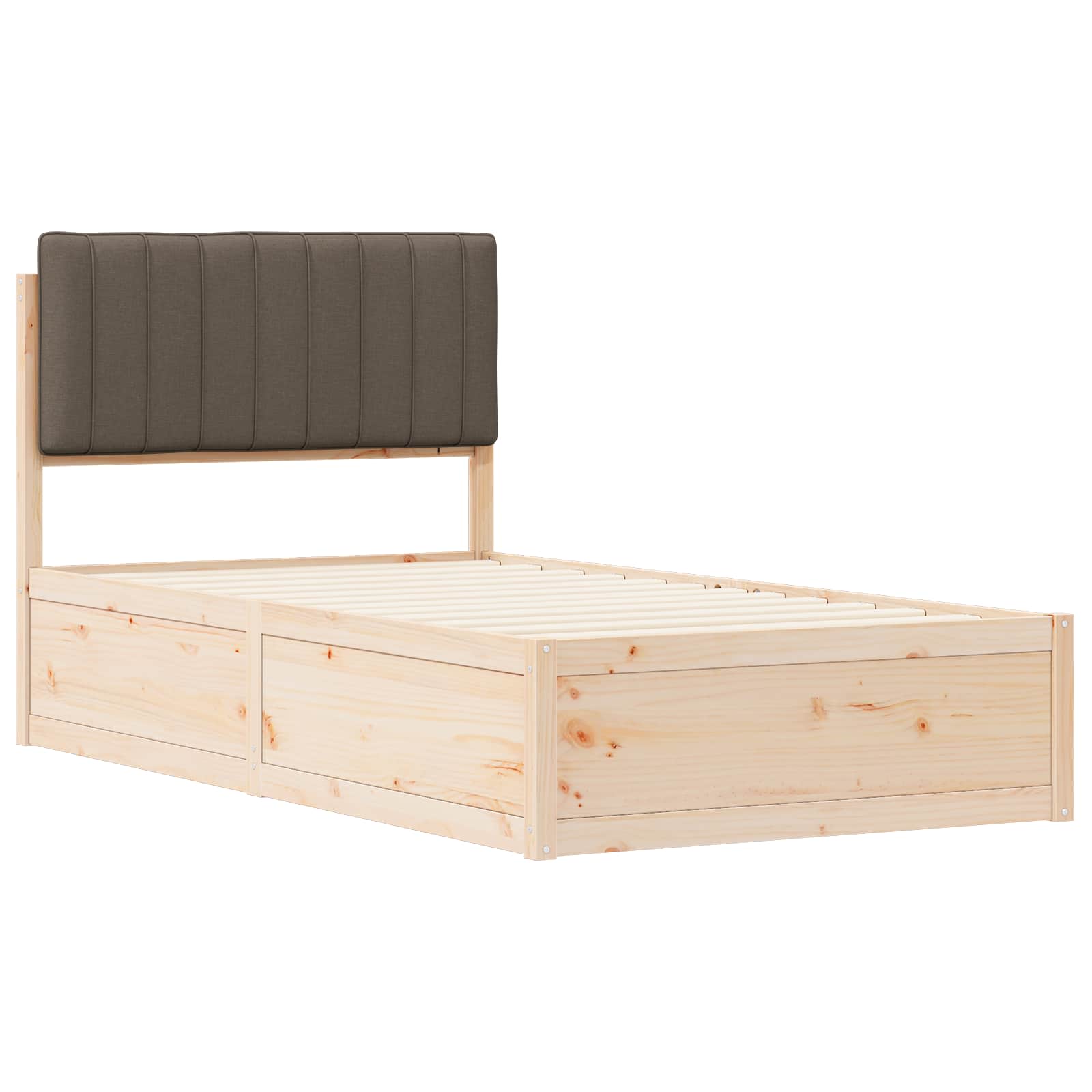 Bettgestell mit gepolstertem Kopfteil Hellgrau 200 x 200 cm
