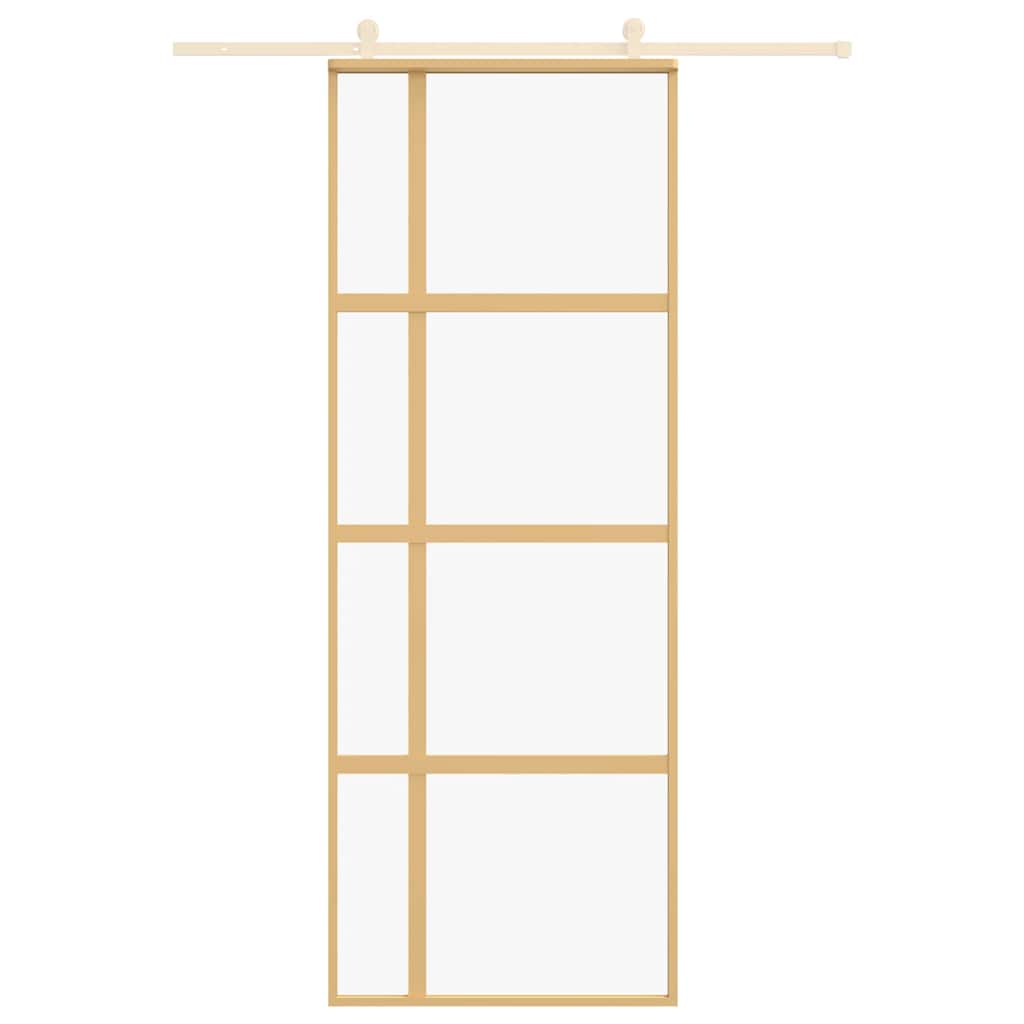 Schiebetür ESG-Glas und Aluminium 76x205 cm Schwarz