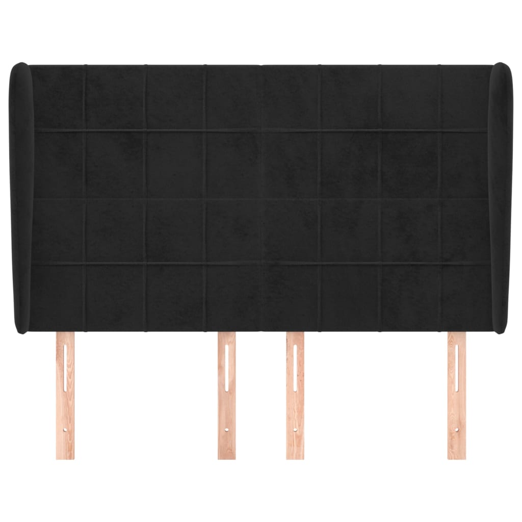 Kopfteil mit Ohren Dunkelblau 93x23x78/88 cm Samt