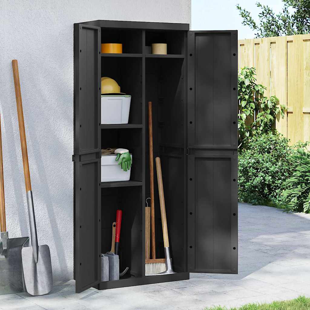 Gartenschrank Grau und Schwarz 65x37x85 cm PP