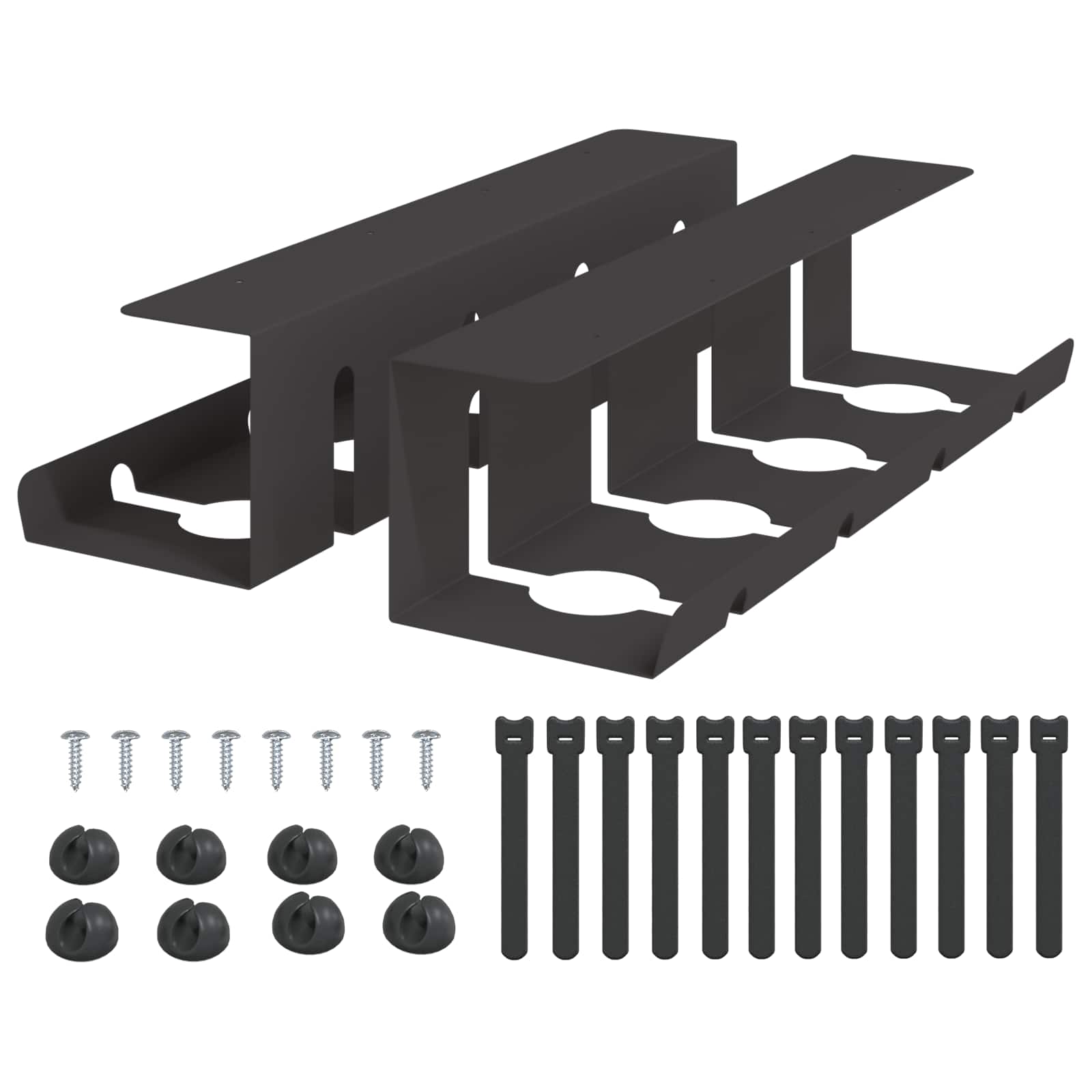 Unter dem Schreibtisch Kabelmanagement Tray 2 Stk. Anthrazit