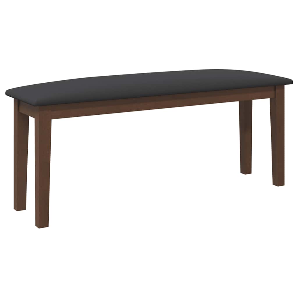 Bank 110 cm Braun Massivholz Gummibaum