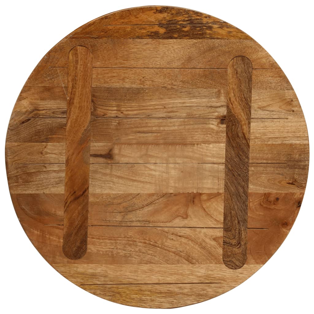 Tischplatte Ø 40x2,5 cm Rund Raues Massives Mangoholz
