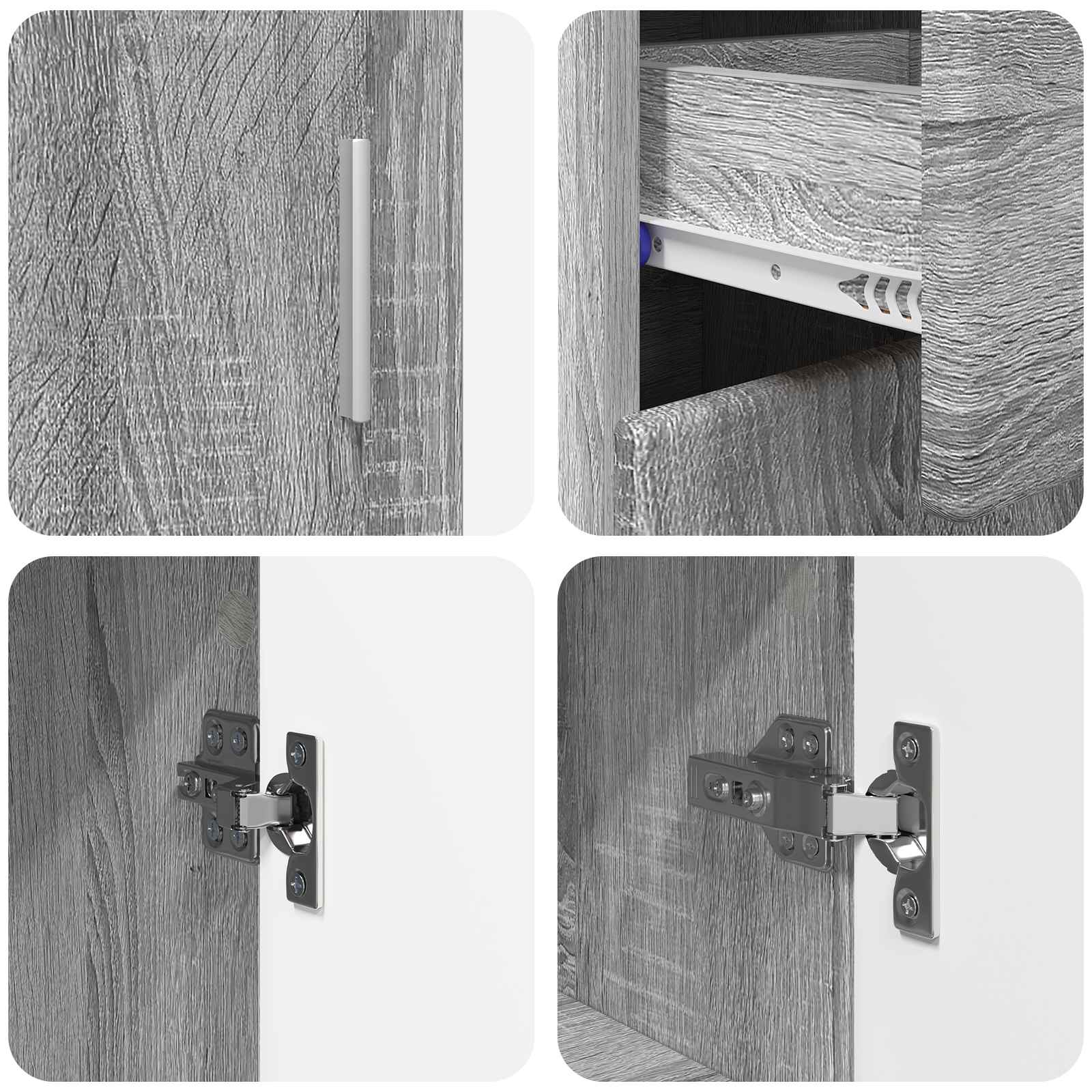 Highboard mit Regal FLORIN Weiß 60 x 35 x 182 cm Holzwerkstoff