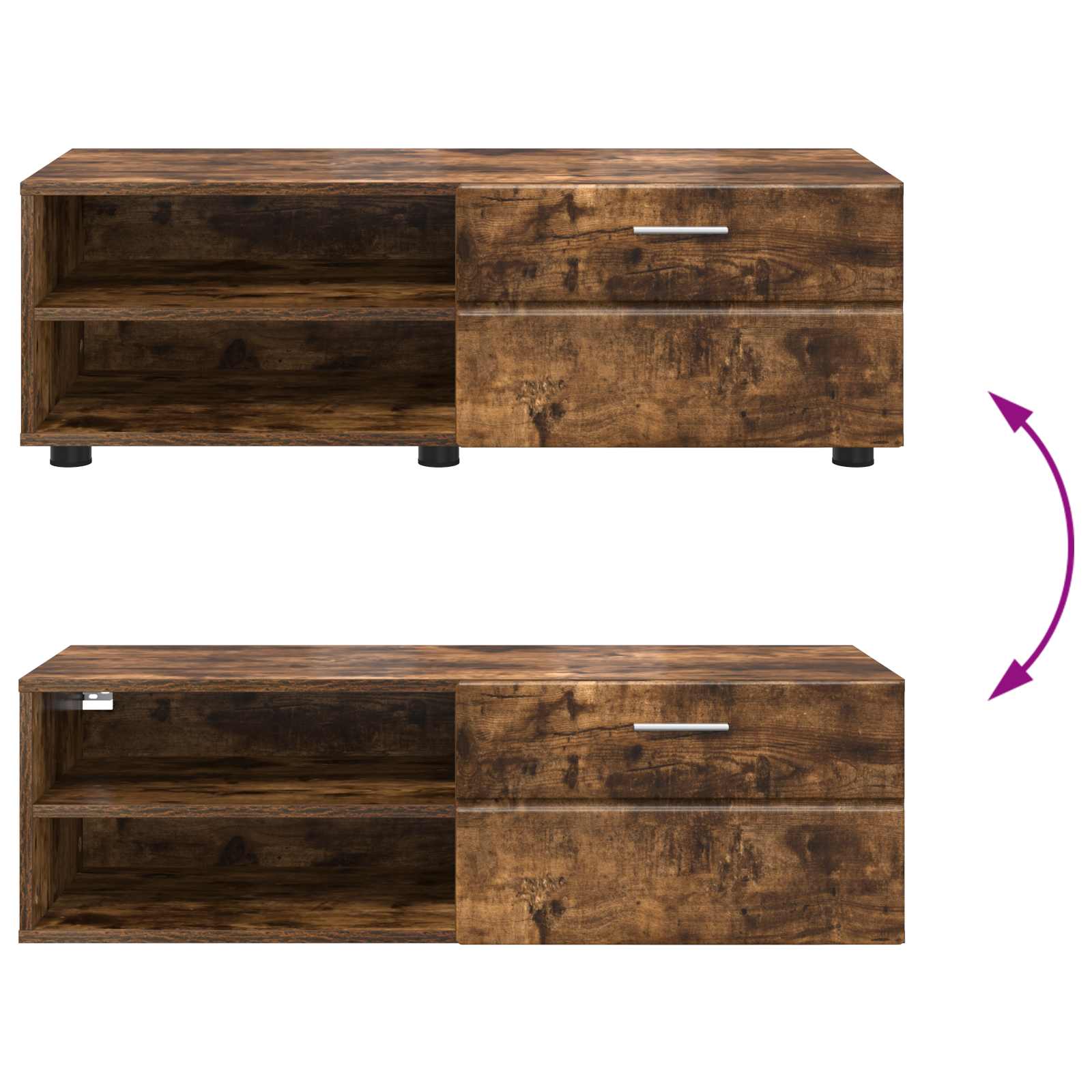 Highboard mit Regal FLORIN Weiß 60 x 35 x 182 cm Holzwerkstoff