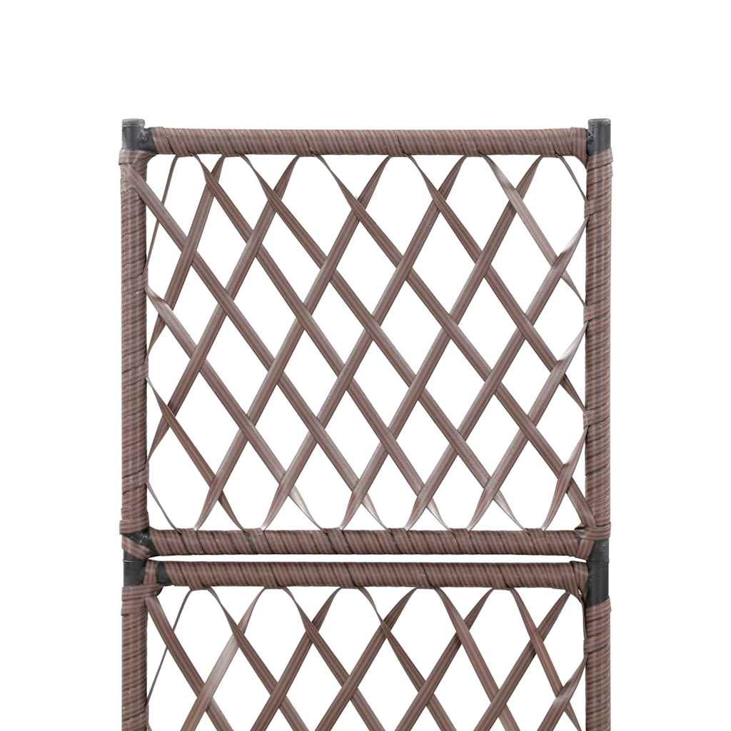 Hochbeet mit Rankgitter 1 Topf 30x30x107cm Poly Rattan Schwarz