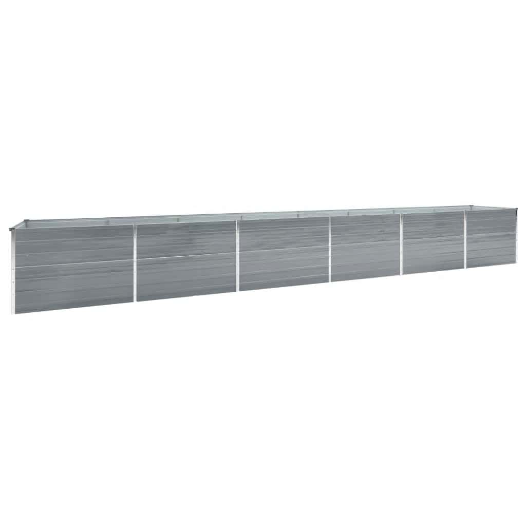 Hochbeet 160 x 80 x 77 cm Verzinkter Stahl Grau