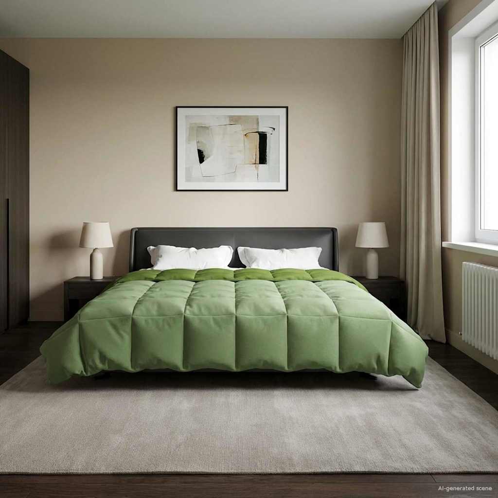 Winterbettdecke Gepolstert Anthrazit 240 x 260 cm Mikrofaser