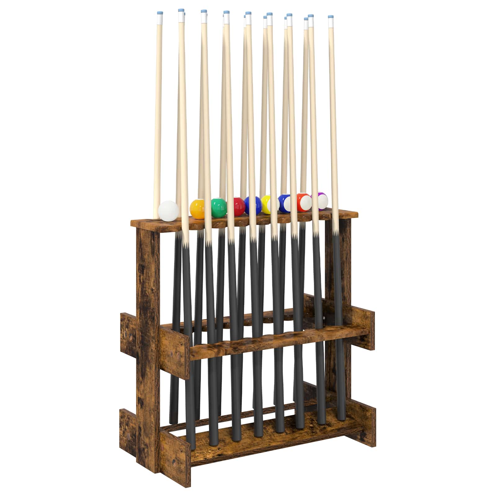 Billardqueue-Ständer Holzwerkstoff 60 x 35 x 60 cm Weiß