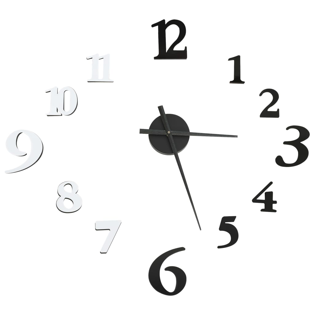 3D-Wanduhr Modernes Design Silbern 100 cm XXL